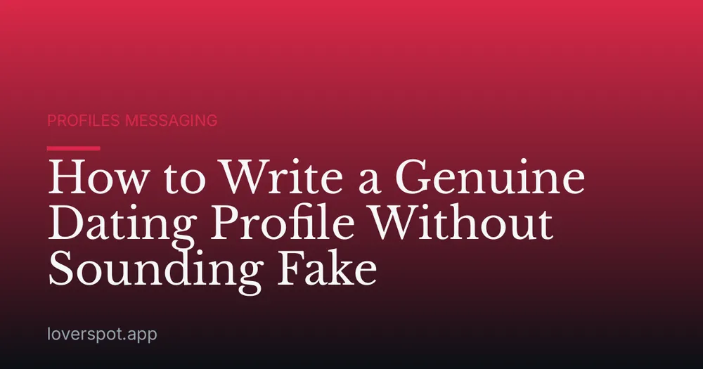 How to Write a Genuine Dating Profile Without Sounding Fake