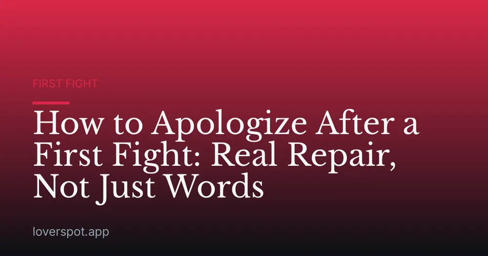 How to Apologize After a First Fight: Real Repair, Not Just Words