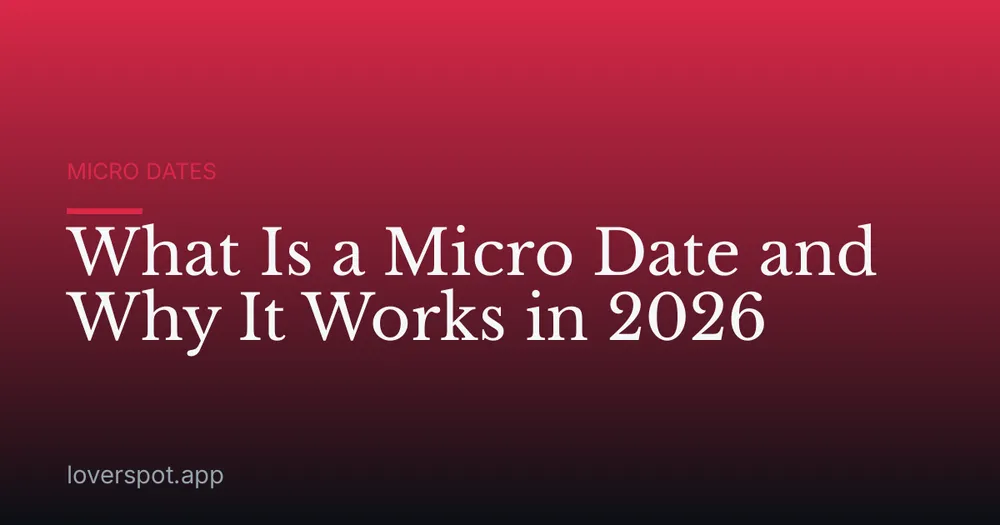 What Is a Micro Date and Why It Works in 2026
