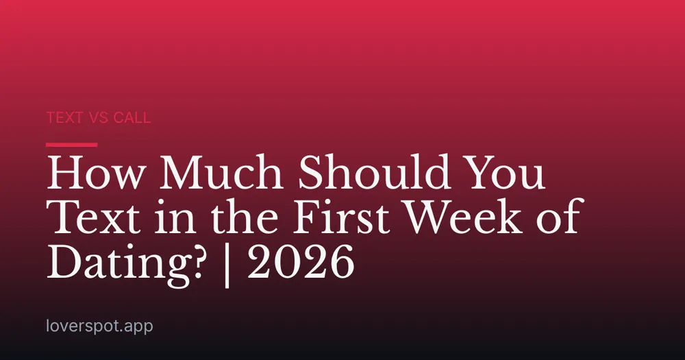 How Much Should You Text in the First Week of Dating? | 2026