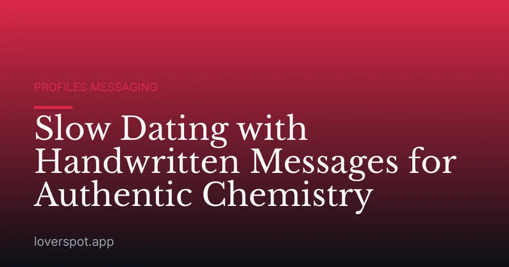 Slow Dating with Handwritten Messages for Authentic Chemistry