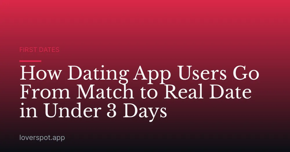 How Dating App Users Go From Match to Real Date in Under 3 Days