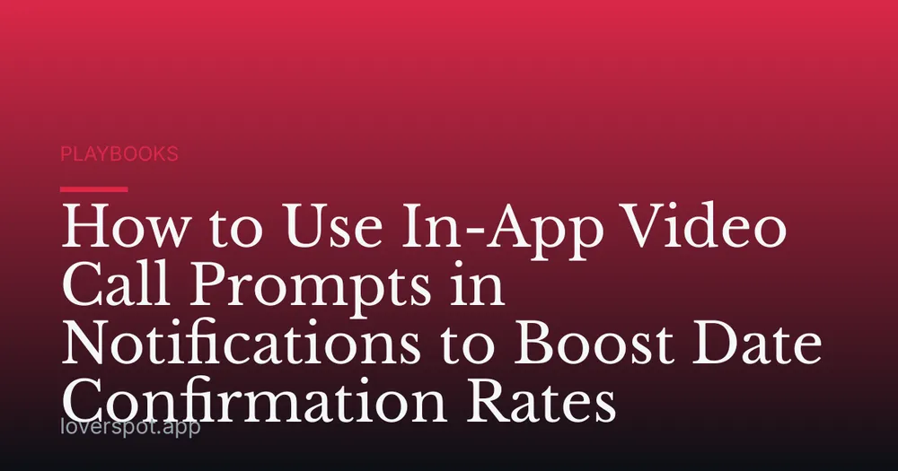 How to Use In-App Video Call Prompts in Notifications to Boost Date Confirmation Rates