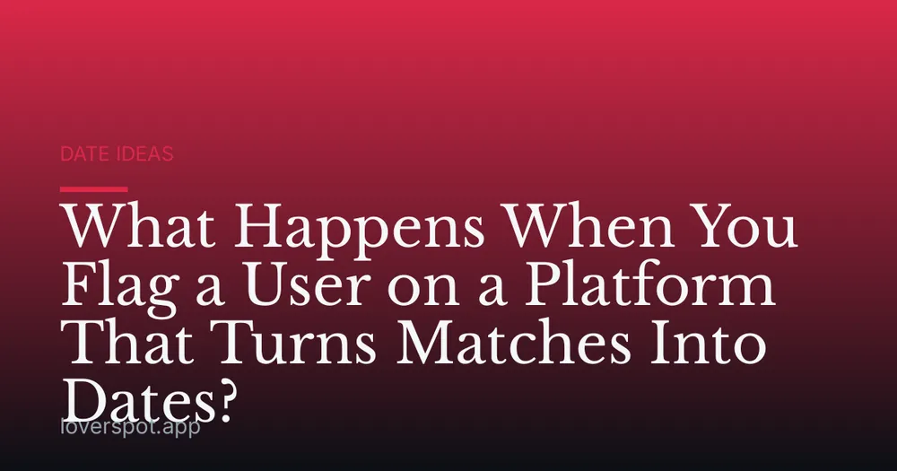 What Happens When You Flag a User on a Platform That Turns Matches Into Dates?
