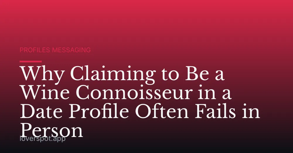 Why Claiming to Be a Wine Connoisseur in a Date Profile Often Fails in Person