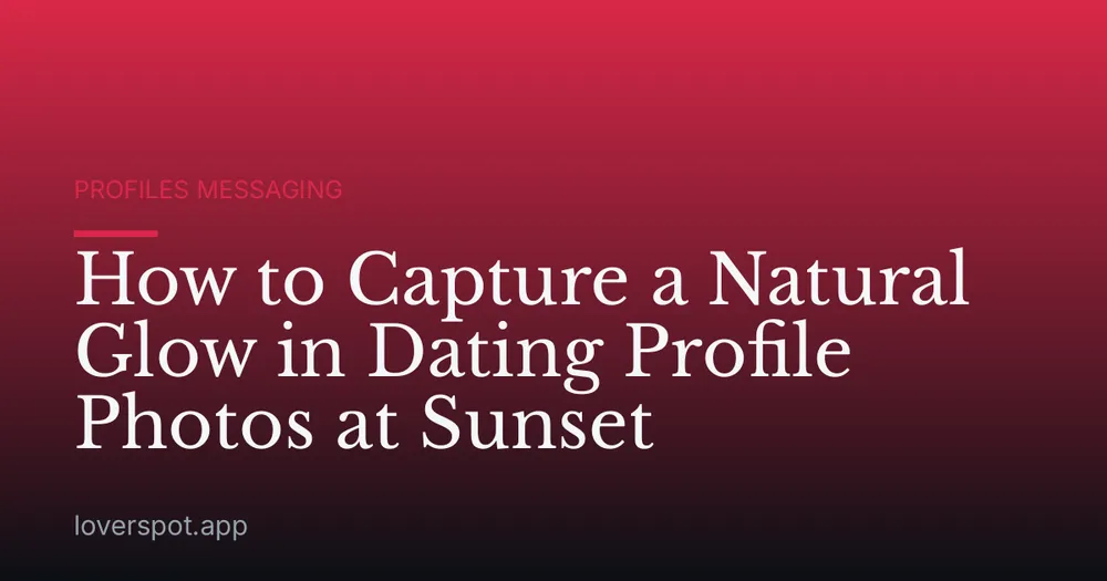 How to Capture a Natural Glow in Dating Profile Photos at Sunset