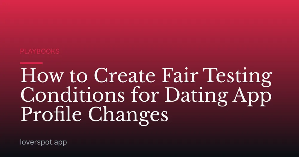 How to Create Fair Testing Conditions for Dating App Profile Changes