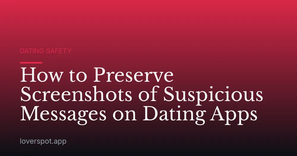 How to Preserve Screenshots of Suspicious Messages on Dating Apps