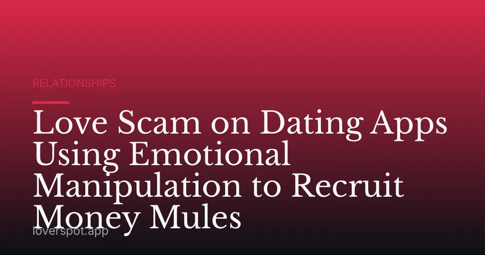 Love Scam on Dating Apps Using Emotional Manipulation to Recruit Money Mules