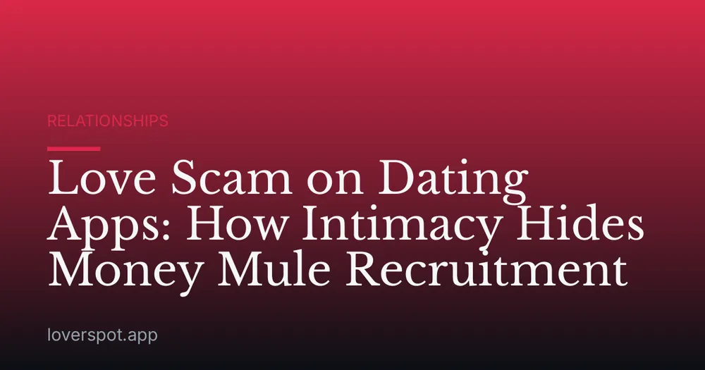 Love Scam on Dating Apps: How Intimacy Hides Money Mule Recruitment