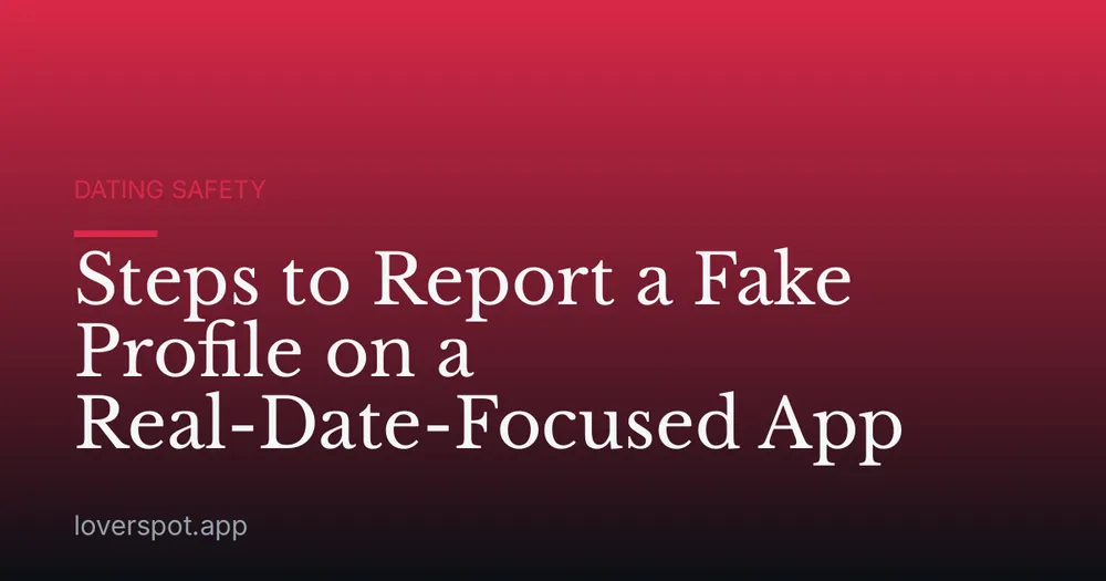 Steps to Report a Fake Profile on a Real-Date-Focused App