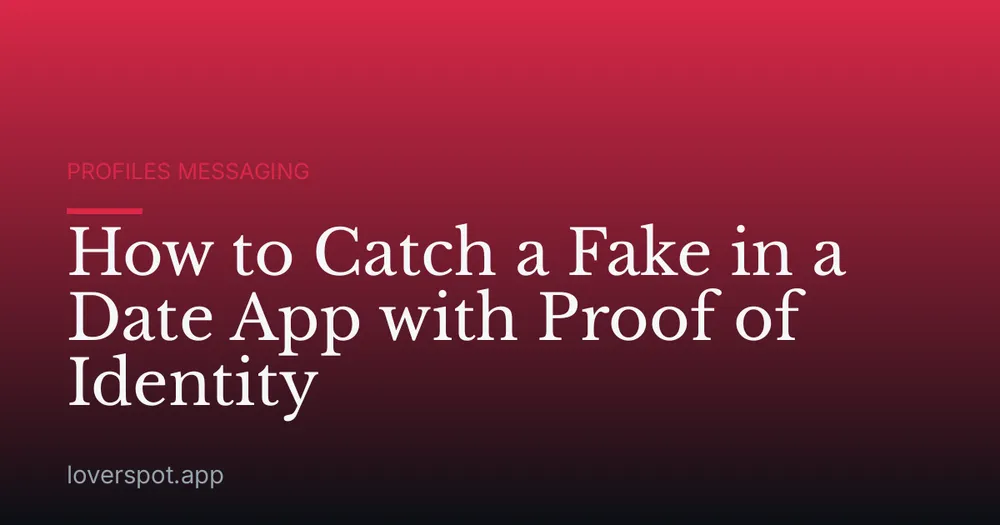 How to Catch a Fake in a Date App with Proof of Identity