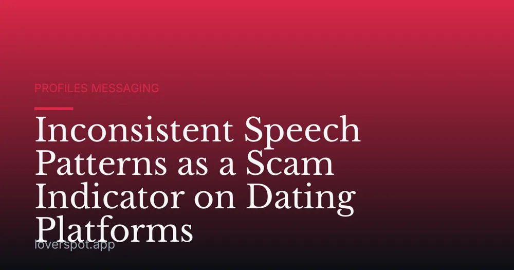 Inconsistent Speech Patterns as a Scam Indicator on Dating Platforms