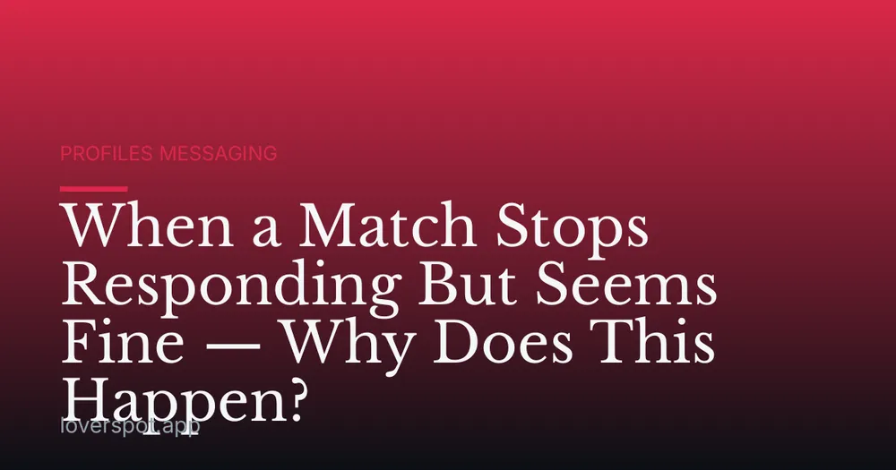 When a Match Stops Responding But Seems Fine — Why Does This Happen?