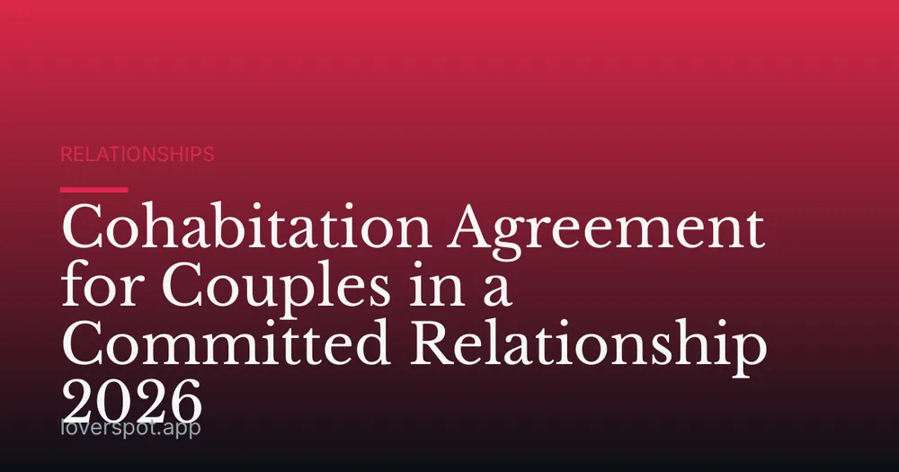 Cohabitation Agreement for Couples in a Committed Relationship 2026