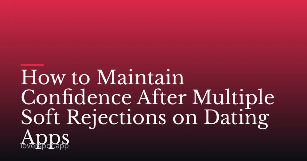How to Maintain Confidence After Multiple Soft Rejections on Dating Apps