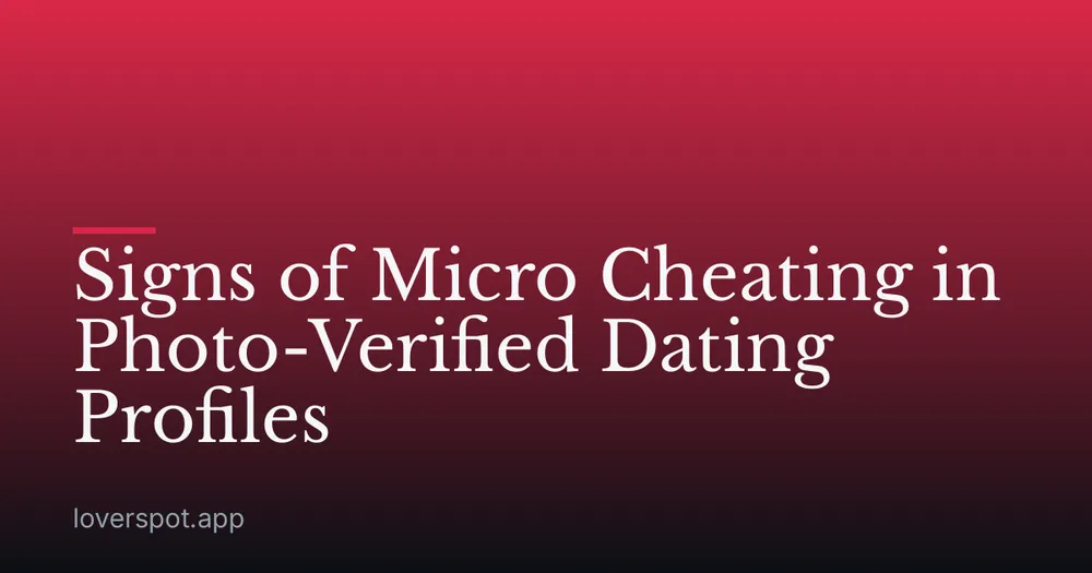 Signs of Micro Cheating in Photo-Verified Dating Profiles