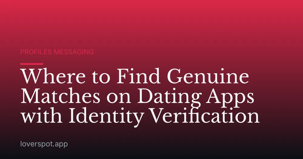 Where to Find Genuine Matches on Dating Apps with Identity Verification