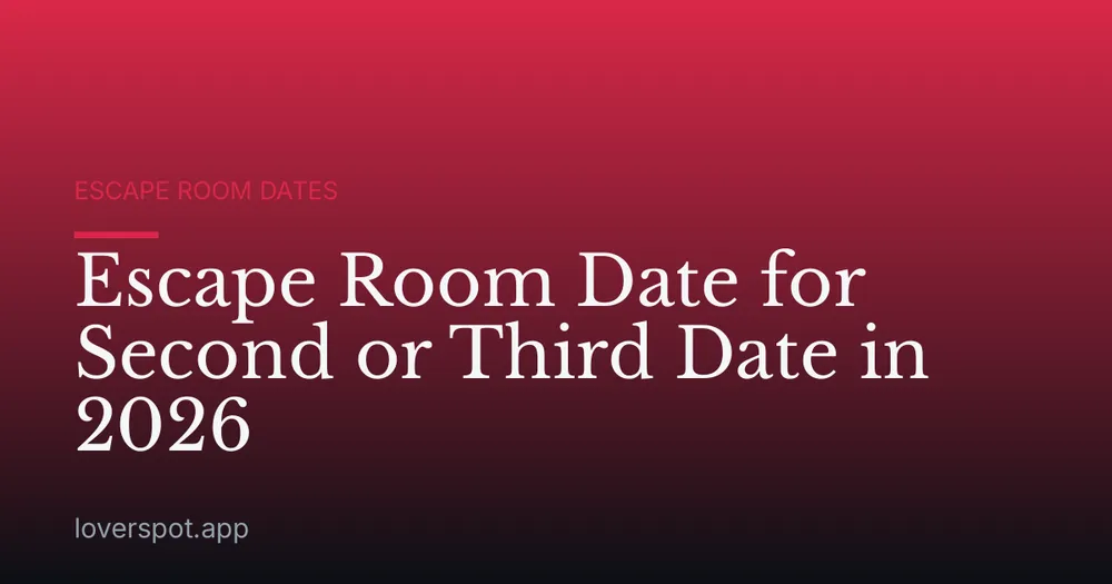 Escape Room Date for Second or Third Date in 2026