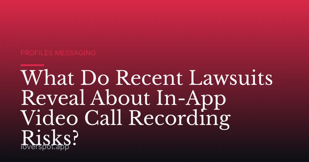 What Do Recent Lawsuits Reveal About In-App Video Call Recording Risks?