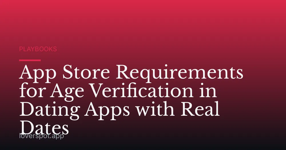 App Store Requirements for Age Verification in Dating Apps with Real Dates