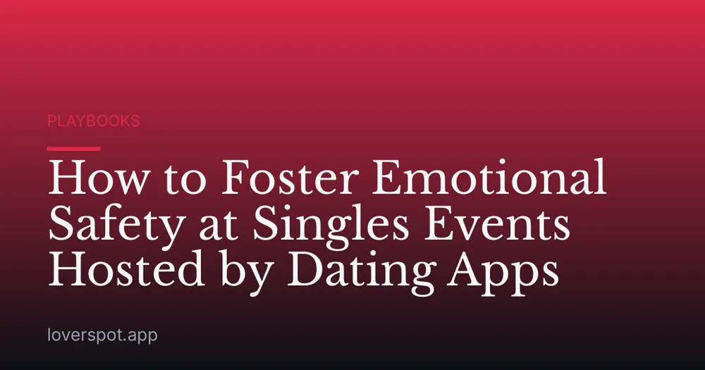 How to Foster Emotional Safety at Singles Events Hosted by Dating Apps