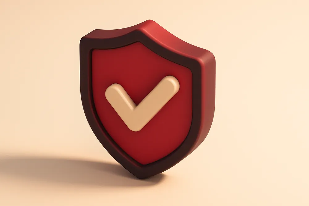 A single shield with a checkmark inside, symbolizing safety and closure