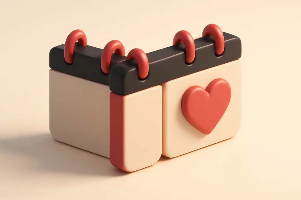 a single row of three linked calendar icons