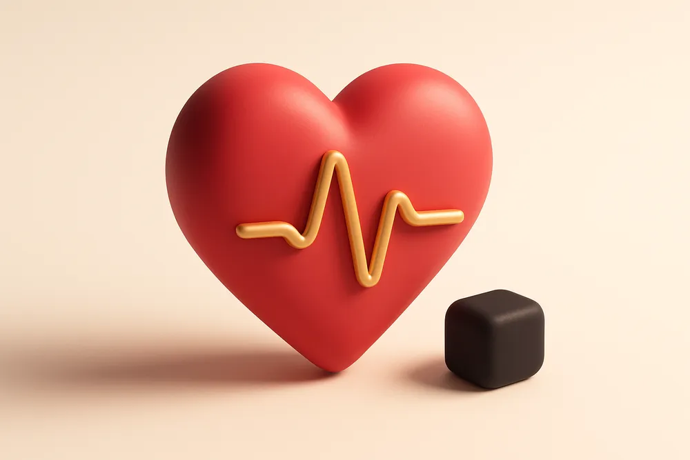 a single heart with a small pulse wave running through it