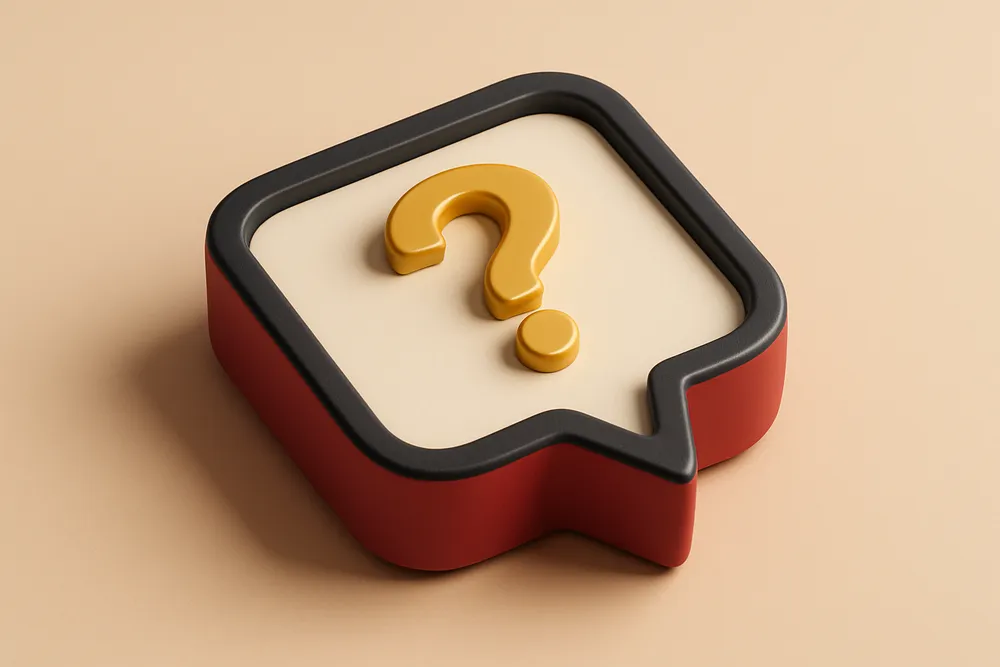 a single chat bubble with a question mark inside