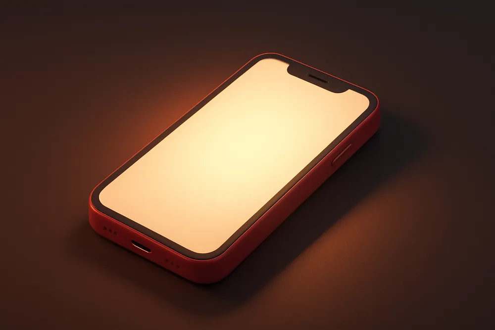 a single phone with a soft glow emanating from it