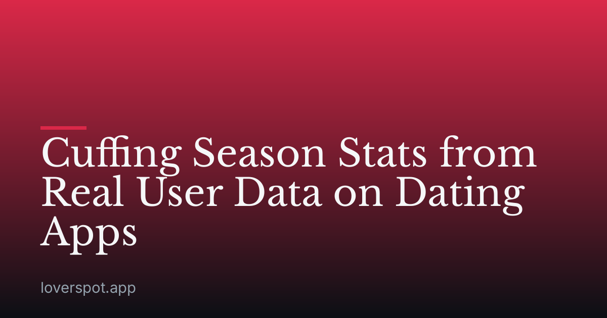 Cuffing Season Stats from Real User Data on Dating Apps