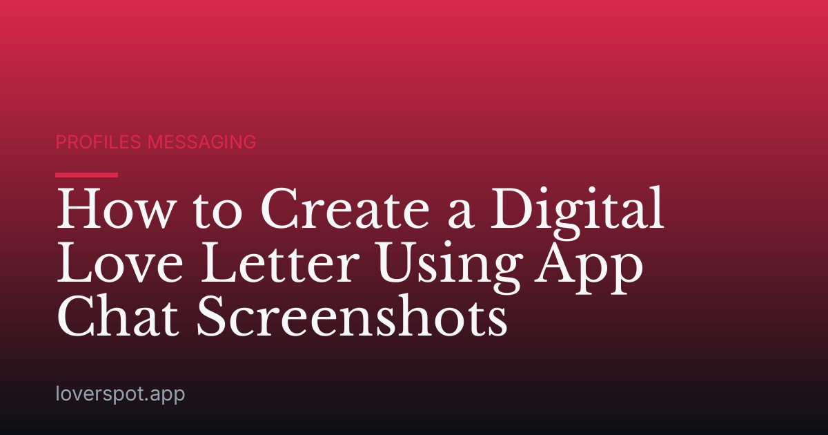 How to Create a Digital Love Letter Using App Chat Screenshots