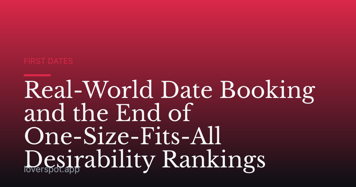 Real-World Date Booking and the End of One-Size-Fits-All Desirability Rankings