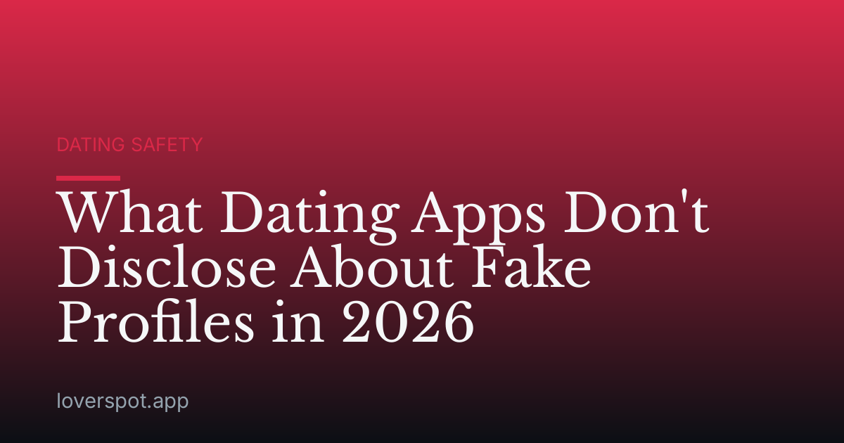 What Dating Apps Don't Disclose About Fake Profiles in 2026