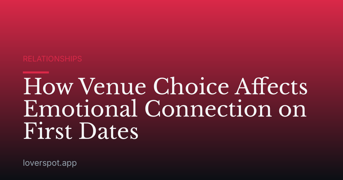 How Venue Choice Affects Emotional Connection on First Dates
