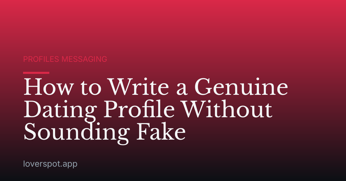 How to Write a Genuine Dating Profile Without Sounding Fake