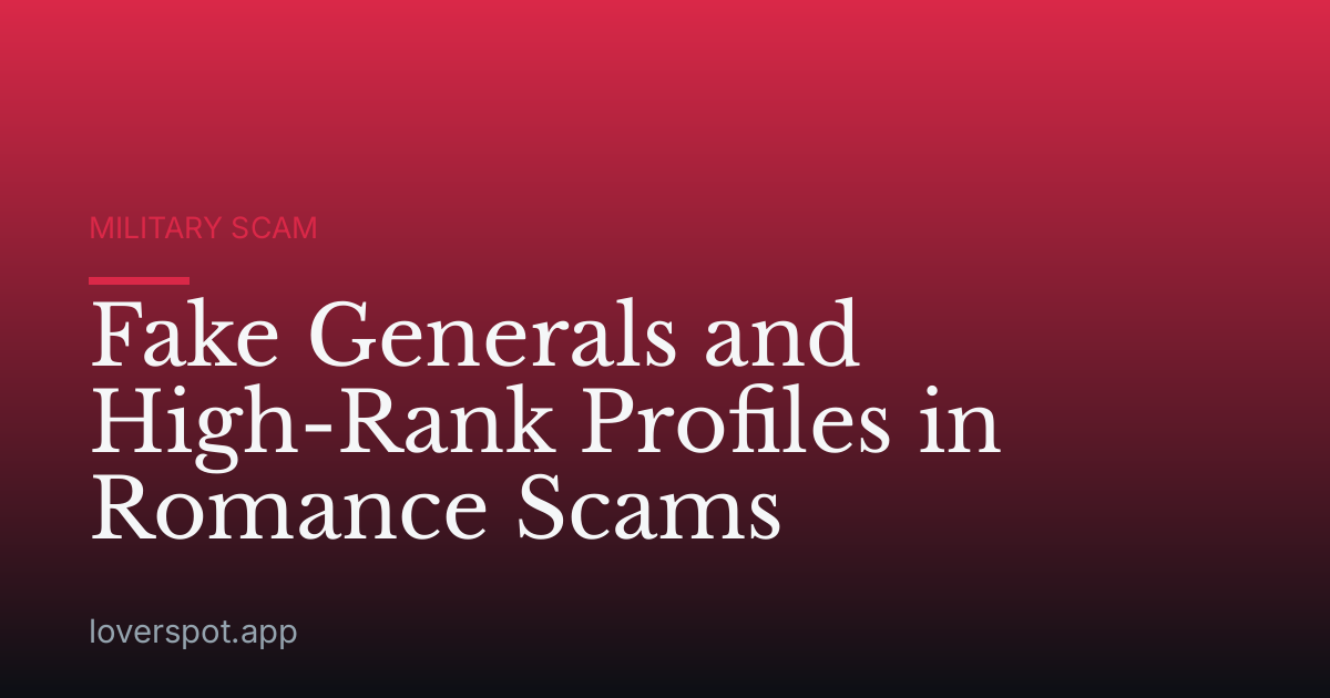 Fake Generals and High-Rank Profiles in Romance Scams