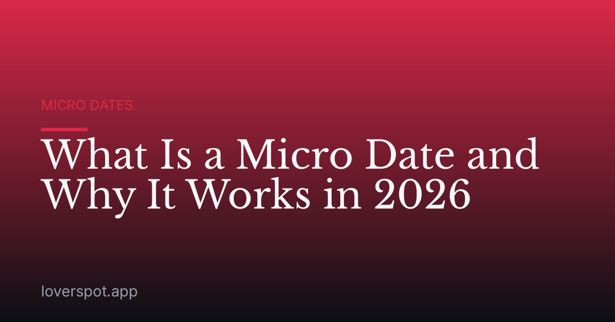 What Is a Micro Date and Why It Works in 2026