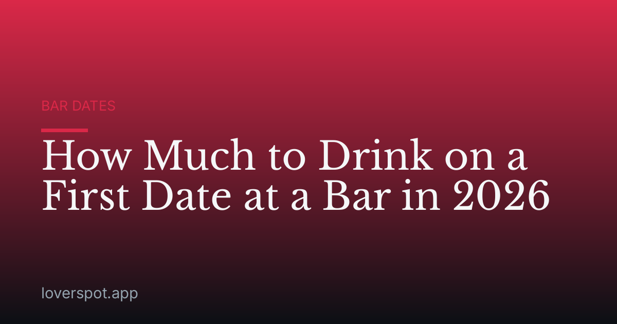 How Much to Drink on a First Date at a Bar in 2026