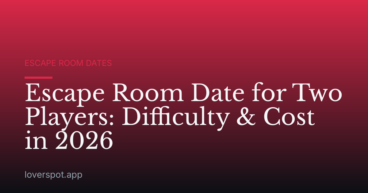 Escape Room Date for Two Players: Difficulty & Cost in 2026