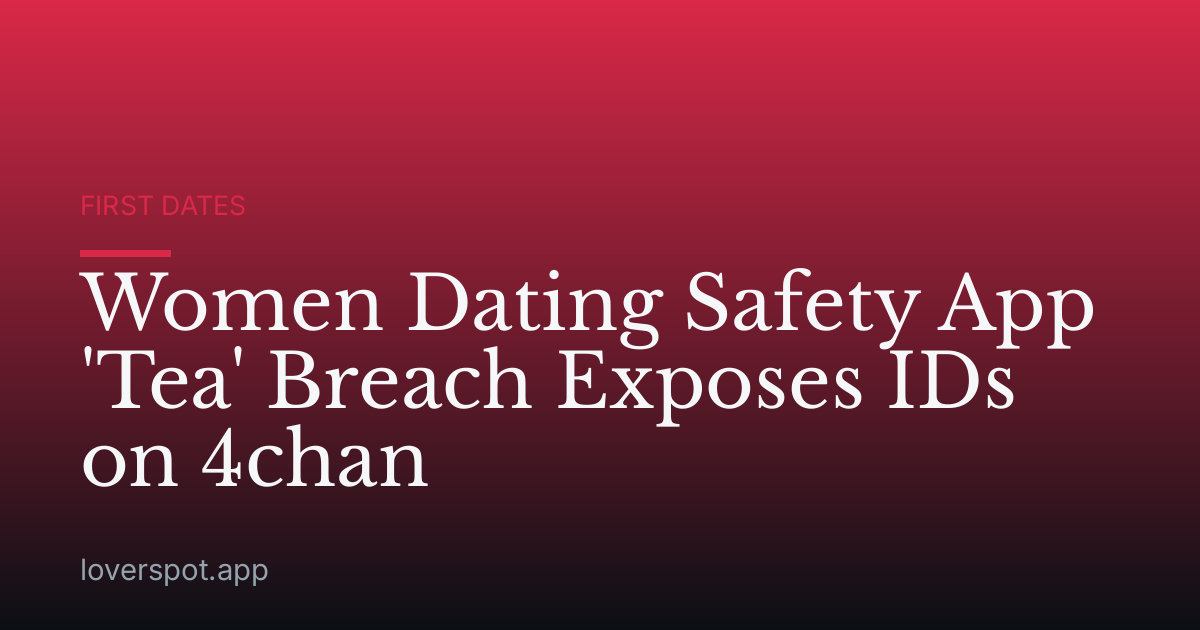 Women Dating Safety App 'Tea' Breach Exposes IDs on 4chan