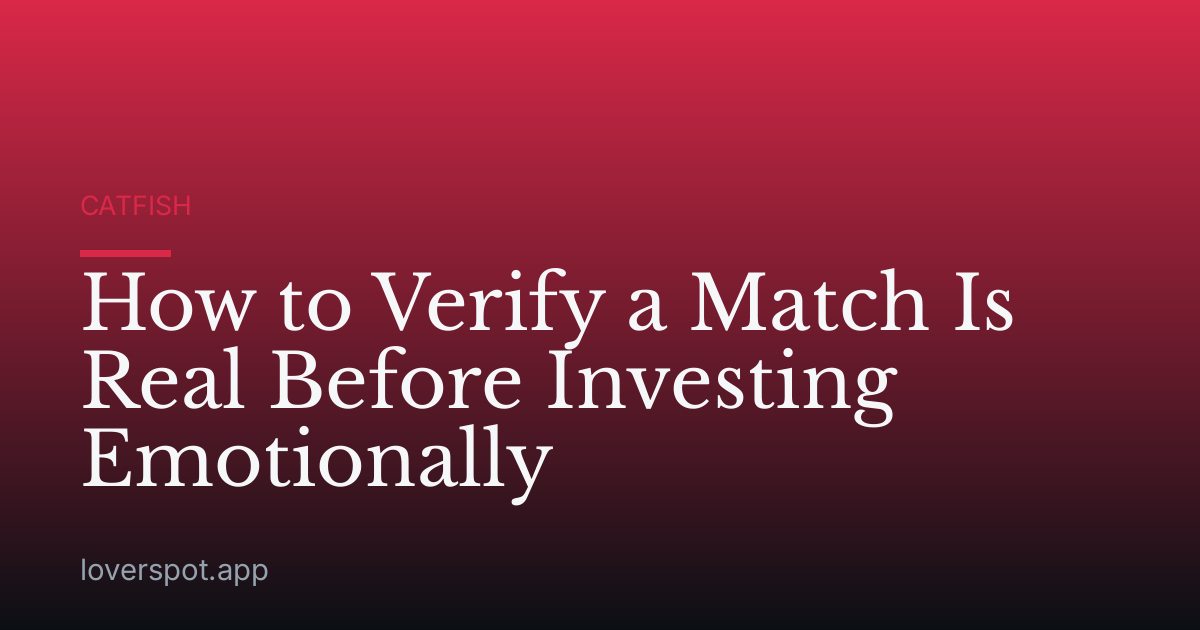 How to Verify a Match Is Real Before Investing Emotionally