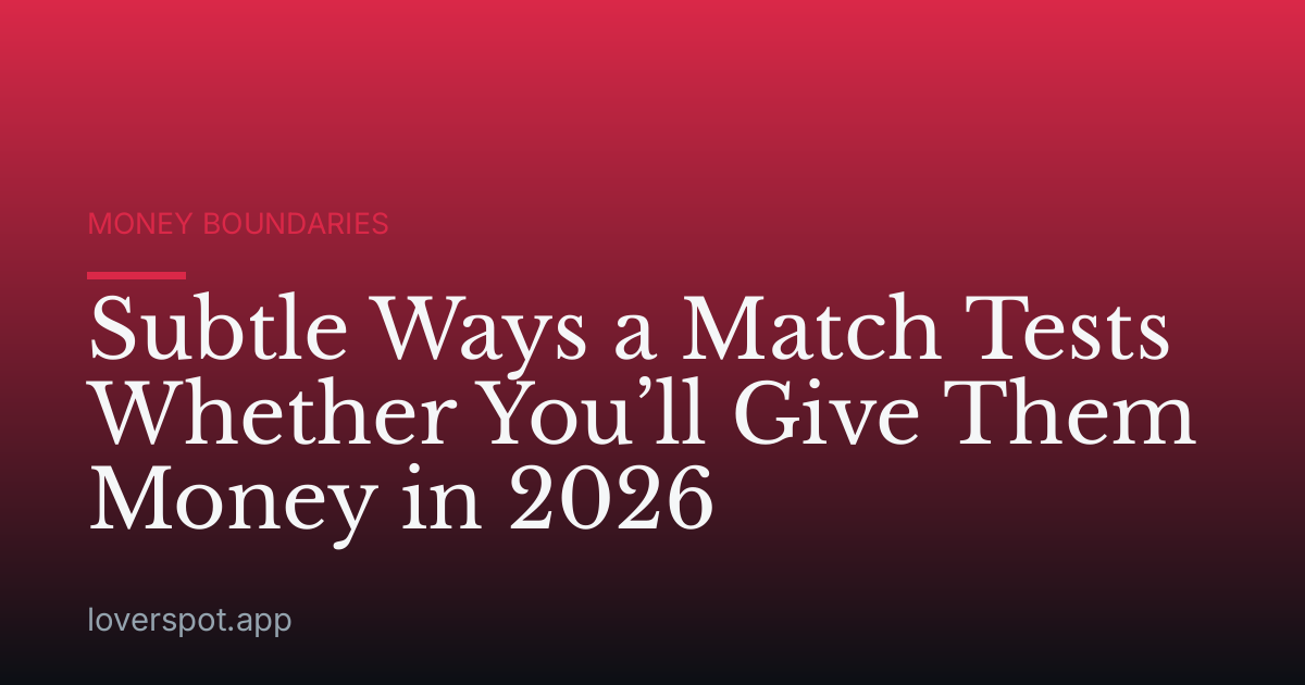 Subtle Ways a Match Tests Whether You’ll Give Them Money in 2026