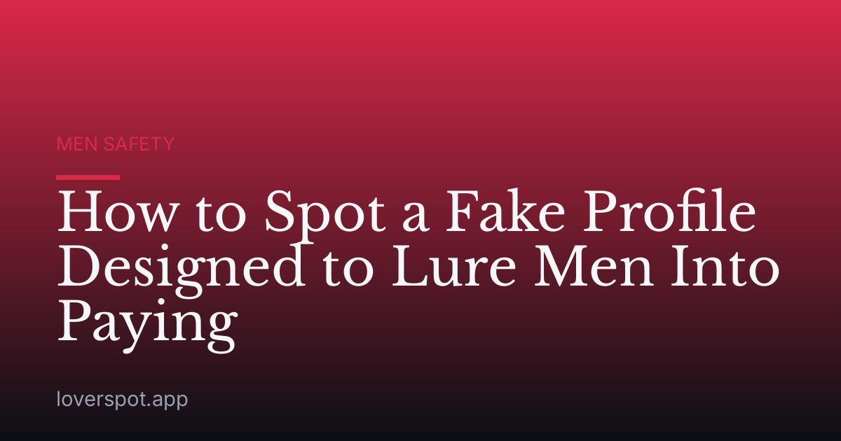 How to Spot a Fake Profile Designed to Lure Men Into Paying