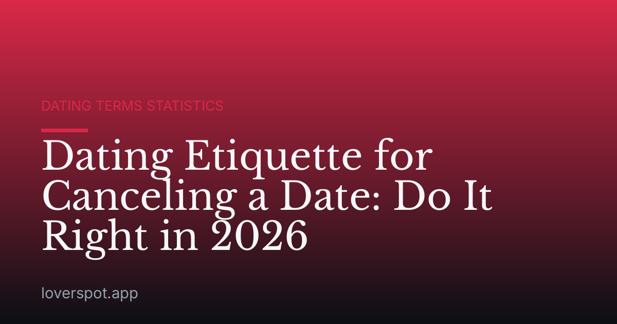 Dating Etiquette for Canceling a Date: Do It Right in 2026