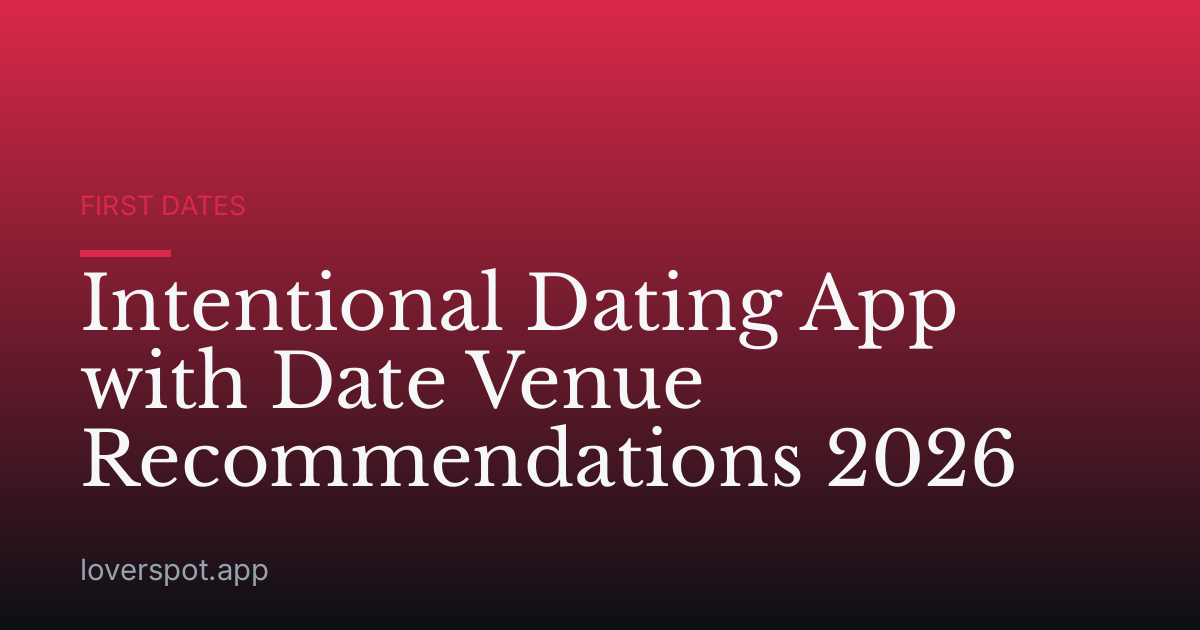 Intentional Dating App with Date Venue Recommendations 2026