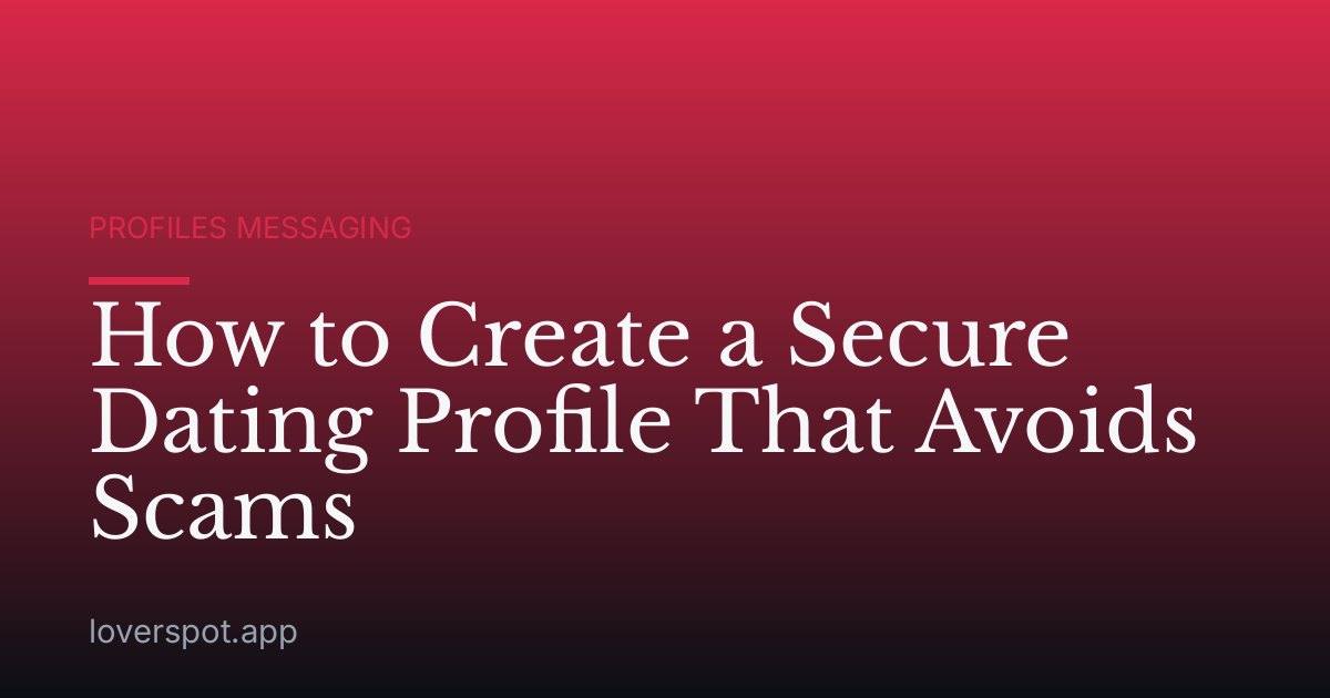 How to Create a Secure Dating Profile That Avoids Scams