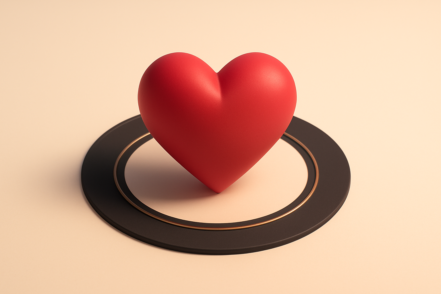 a single heart with a faint circular pulse around it