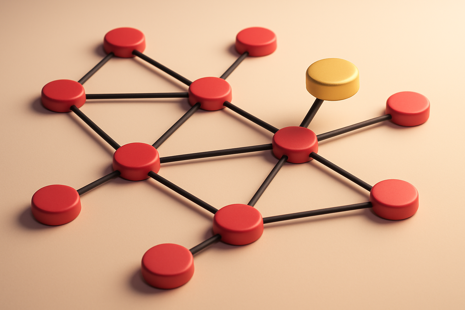 a network of small circular nodes connected by lines
